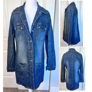 Bisou Bisou Classic Blue Jean Jacket Sz 12 with Rock’n Pockets
